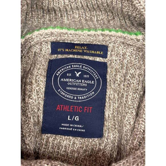 American Eagle Men's Chunky Knit Cowl Neck Sweater Large - Picture 7 of 8